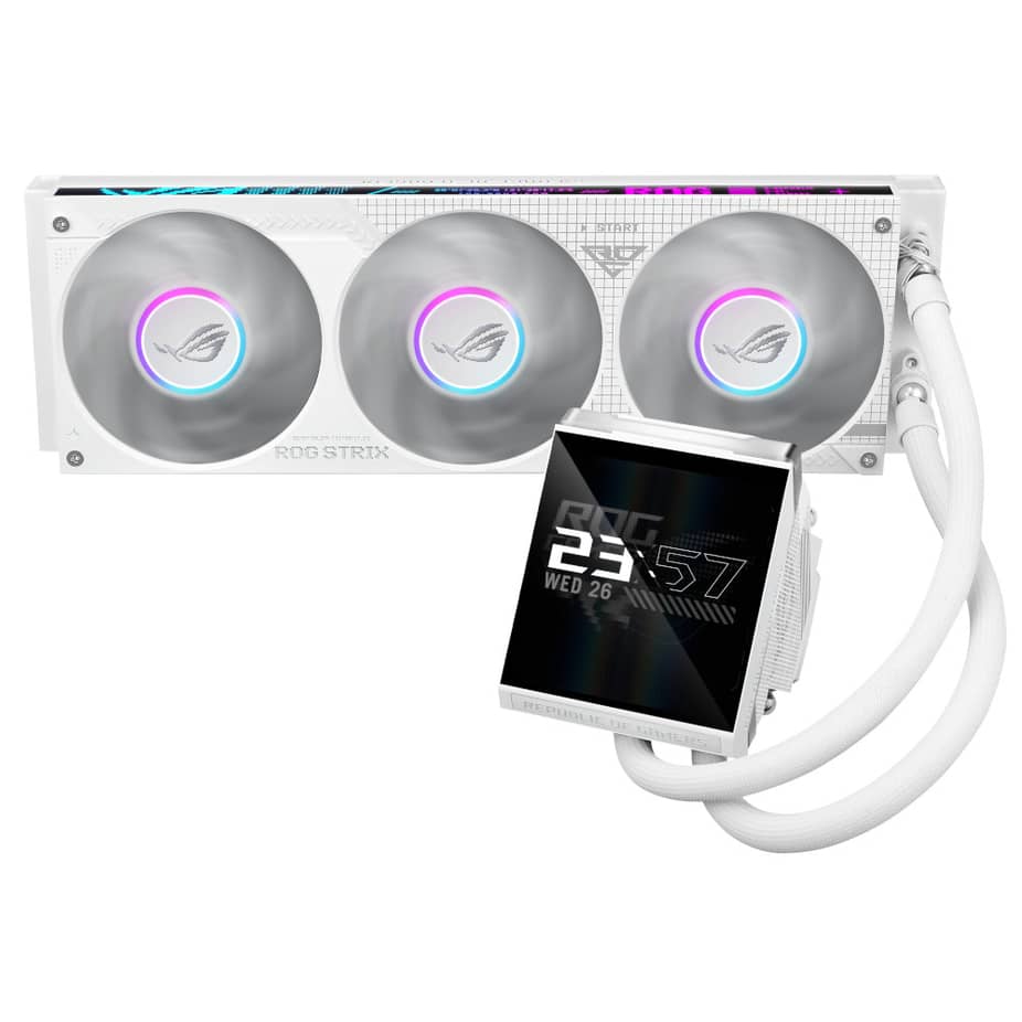 Ftohës për Procesor ASUS ROG Strix LC IV 360 ARGB LCD White Edition / 360mm / 3x120mm / ARGB / LCD 5.08" / AIO - Bardhë