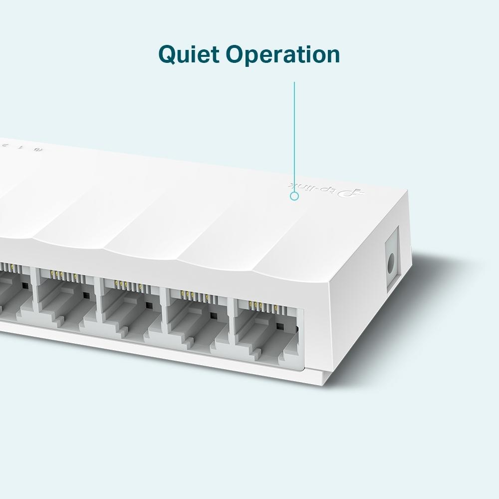 TP-Link LS1008 8-Port 10/100Mbps Desktop Switch – Fast Ethernet, Unmanaged, Plug & Play, Bardhe - 3
