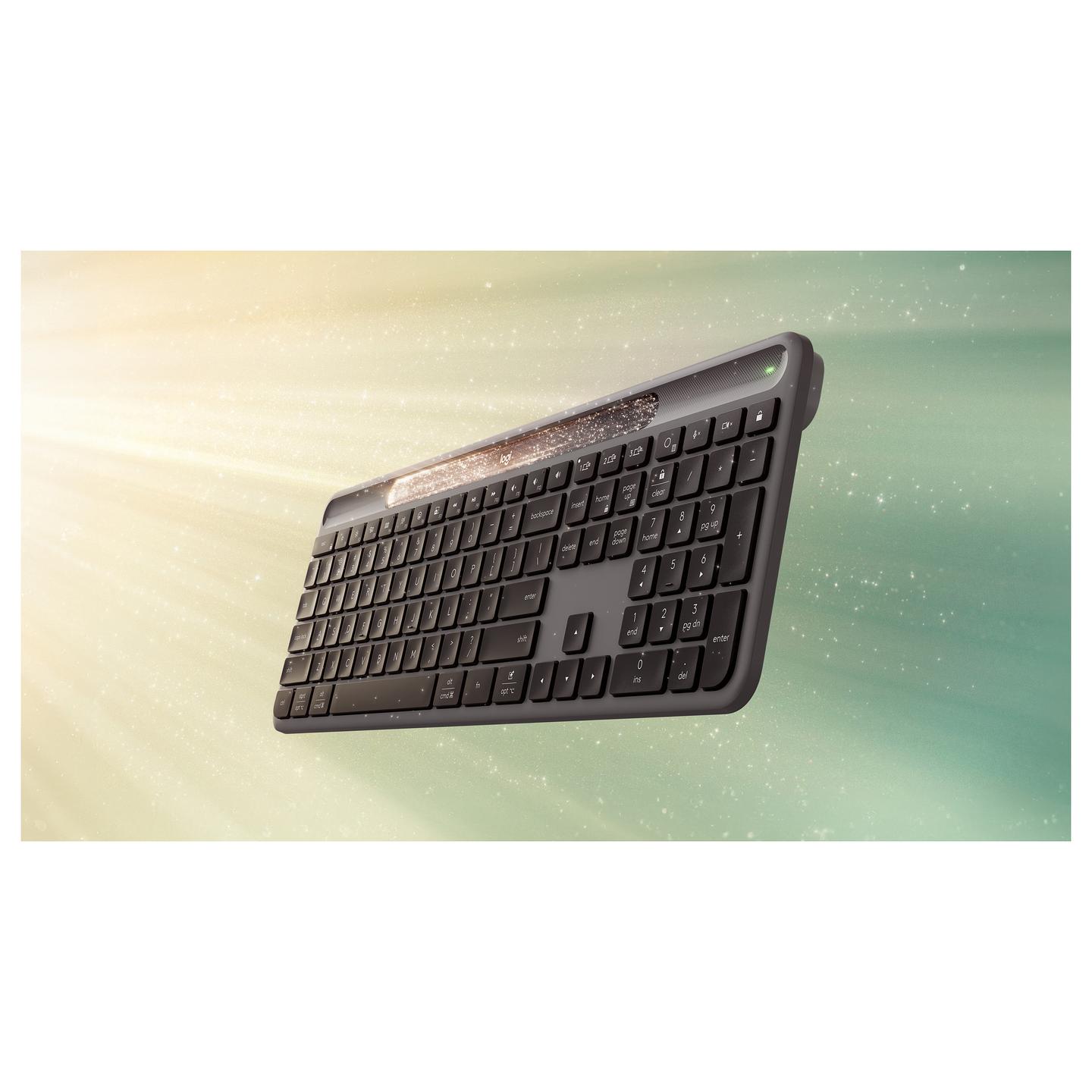 Tastierë Pa kabllo Logitech Signature Slim Solar+ K980 / 920-013756 / Paneli Diellor (Solar) / Lidhja Wireless 2.4GHz & Bluetooth / Bateri e Rinkarikueshme – Grafiti - 5