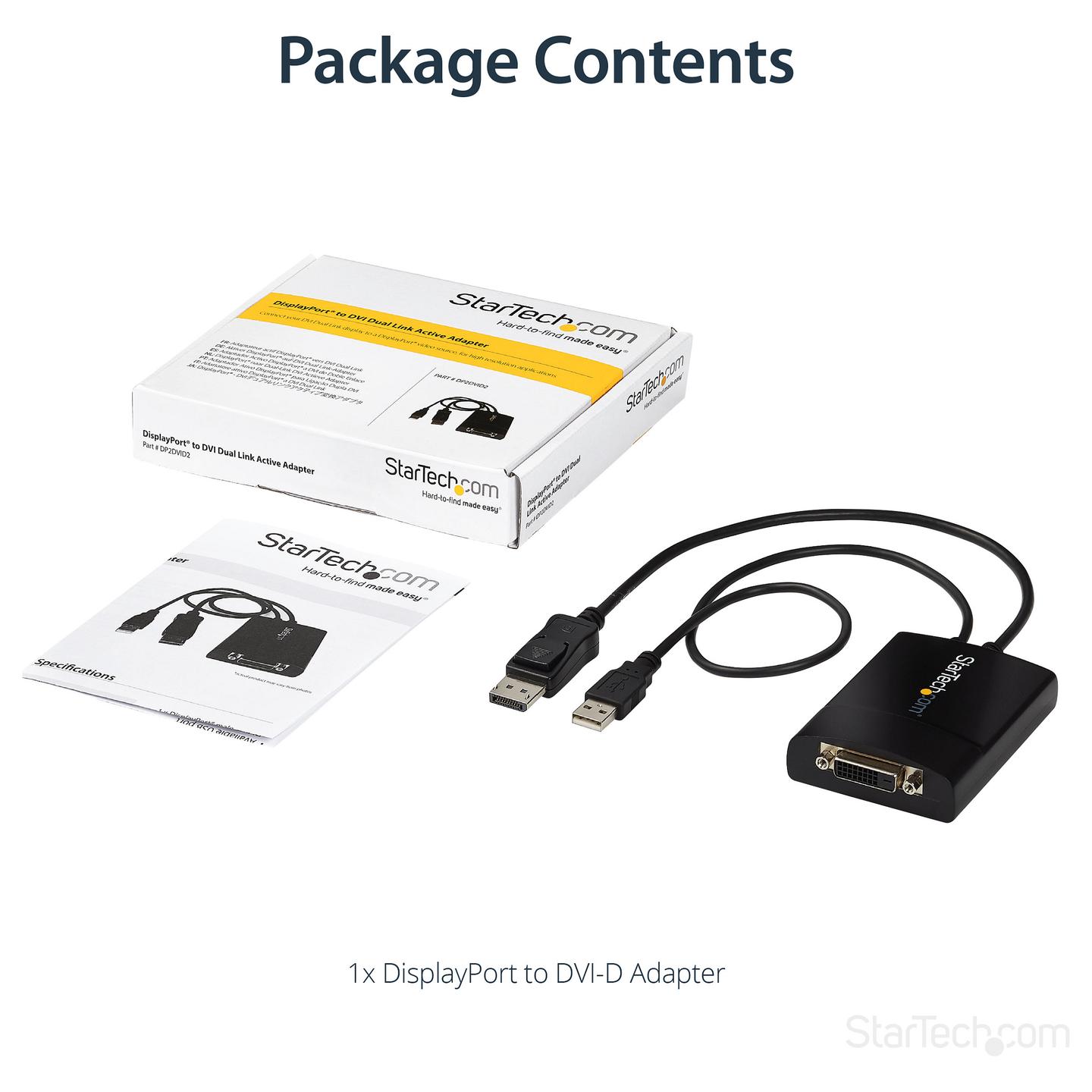 Kabllo DisplayPort StarTech.com DP2DVID2 / DisplayPort në DVI-D / Dual-Link / 2560×1600 60Hz - Zezë - 11