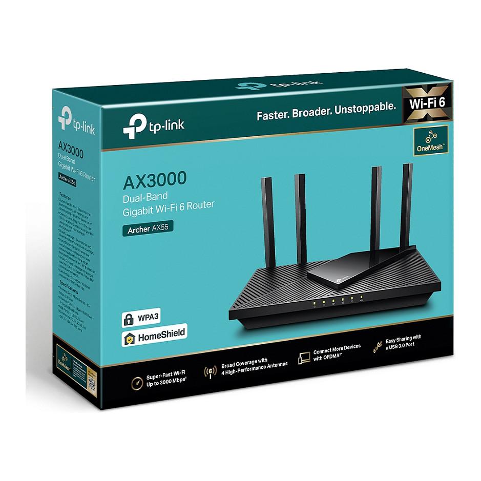 Ruter TP-Link Archer AX55, Wi-Fi 6 AX3000, Dual-Band, 1× Gigabit WAN + 4× Gigabit LAN, USB 3.0 – Zezë - 5