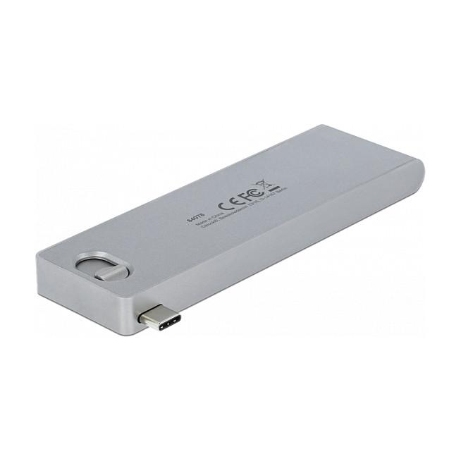 Hub DeLOCK 64078, USB-C Mashkull, 2x USB-A 5Gbps, USB-C PD 100W, SD, MicroSD, USB-C i Tërheqshëm - Gri - 2