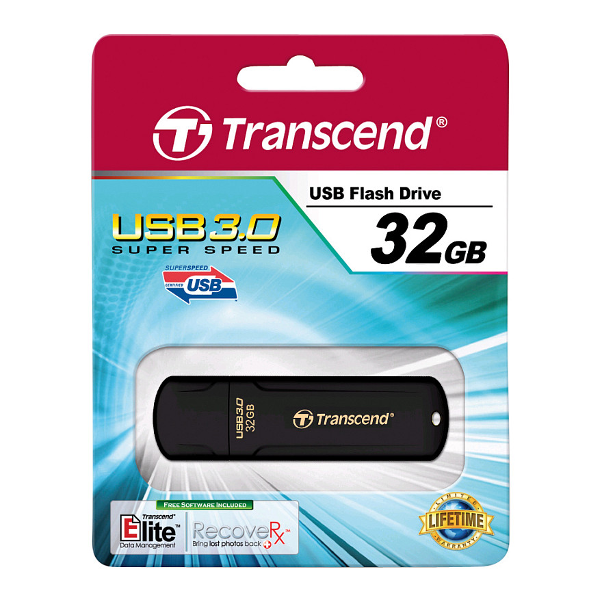 USB Flash Drive STICK 32GB USB 3.0 Transcend JetFlash 700 - e zezë - 5