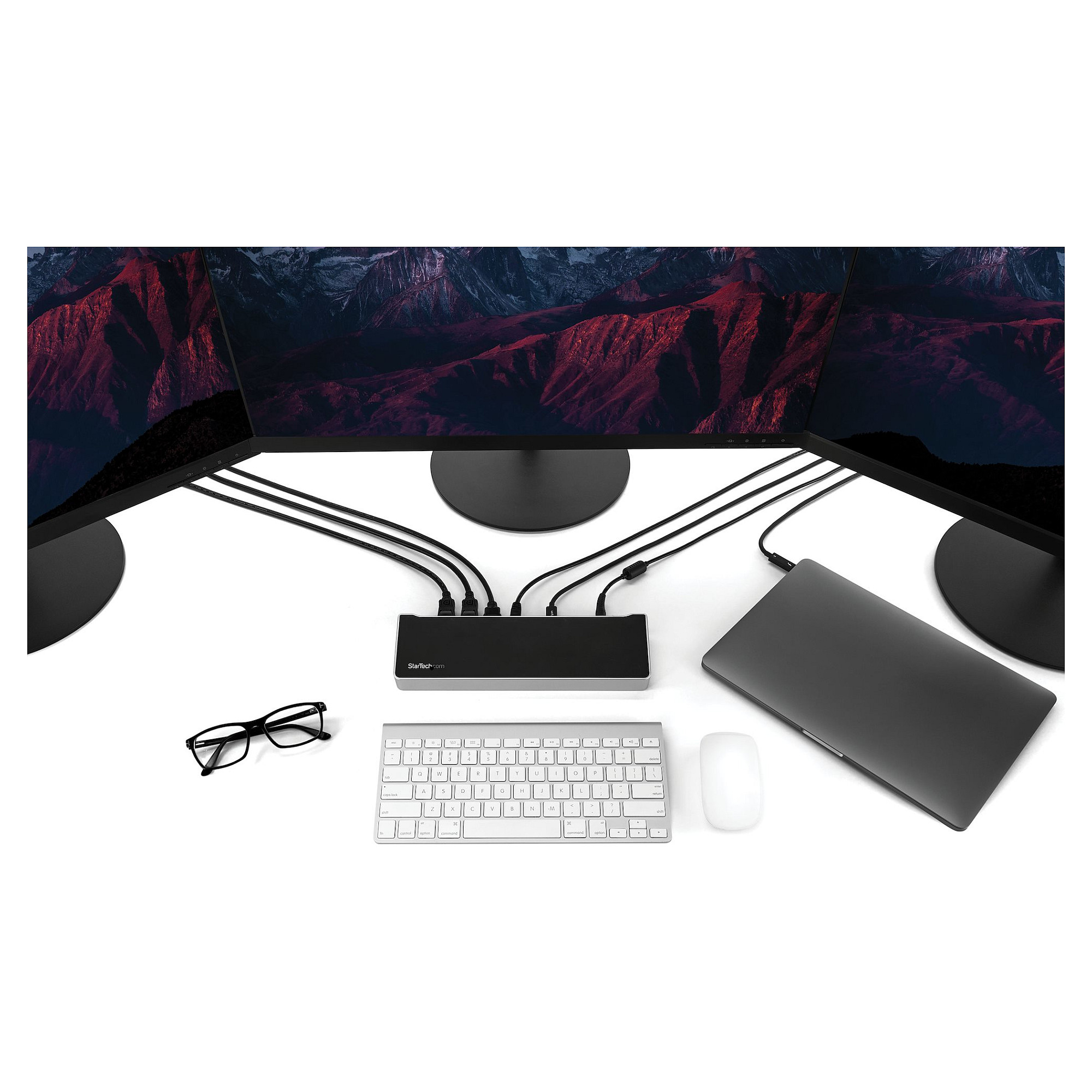 Docking Station StarTech Triple 4K Dock / 100W PD / 4xUSB-A / 2xUSB-C / 1xHDMI / 2xDisplayPort - Zezë / Argjend - 6