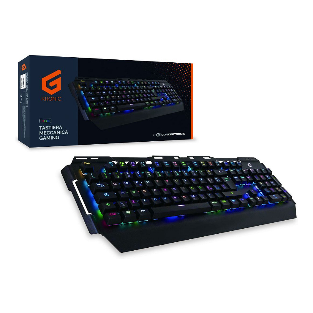 Tastierë Gaming Conceptronic Blue Switches RGB Wired / QWERTY / Italian Language - Zezë - 2
