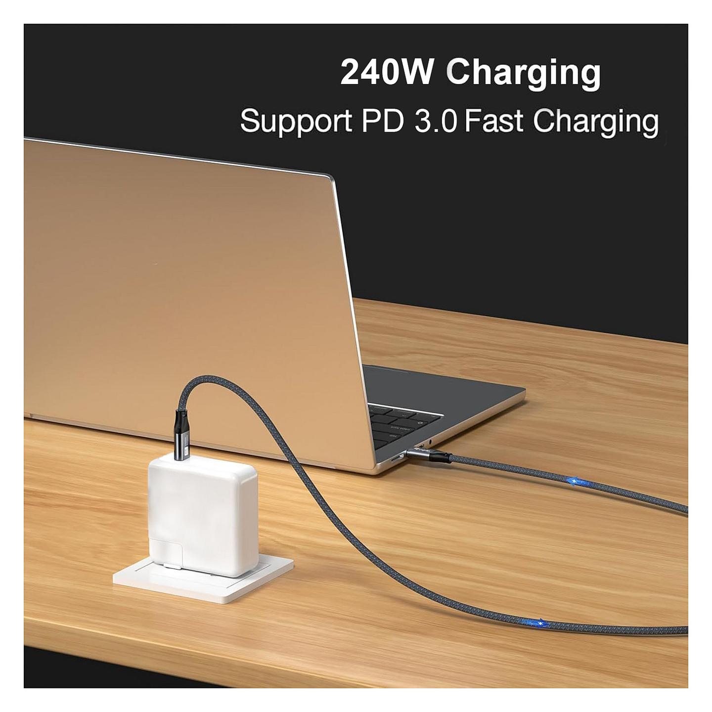 Kabllo USB Equip 128380 / USB-C në USB-C / USB4 Gen 3x2 / 40 Gbit/s / PD 3.1 240W / 8K/60Hz / 0.5m - Zezë - 7