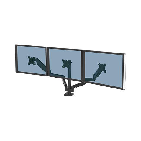 Mbajtëse për Monitor Fellowes Platinum Series 8042601 / 3 Monitorë / 27" / 7kg për Monitor / Gas Spring / Clamp-Grommet / Tilt ±45° / Pan 180° / Rotacion 360° - Zezë