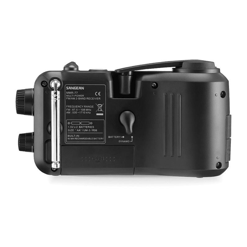 Radio portative Sangean MMR-77, AM, FM, Dalje për Kufje 3,5 mm, Bateri AA 1,5 V - Zezë mat - 3