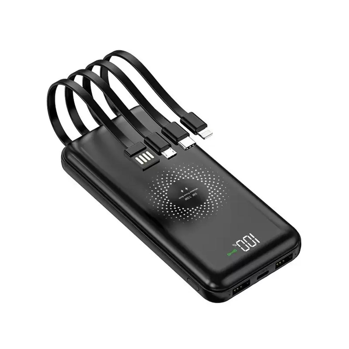 Powerbank Mr Disc LEO SMART / 10000mAh / PD 22.5W / Wireless 15W / Lightning / USB-C / Micro USB - Zezë