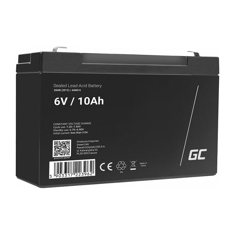 Bateri Green Cell AGM16, 6 V, 10 Ah, AGM VRLA – Zezë