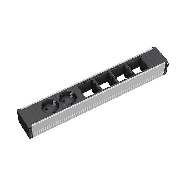 Prizë Bachmann CONI Large 912.005 / 2x Type F / 4x Hapësira për Module ABD - Alumin/Zezë