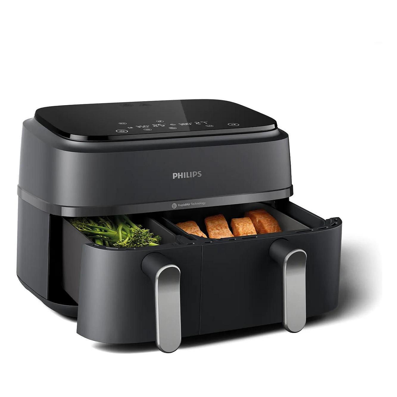 Fryer Philips 3000 Series Dual Basket / NA352/00 / 9L / 2750W / 2 Sirtarë / 8 Programe / 40–200°C / RapidAir Plus / Sync / Copy – Gri/Bakër - 4