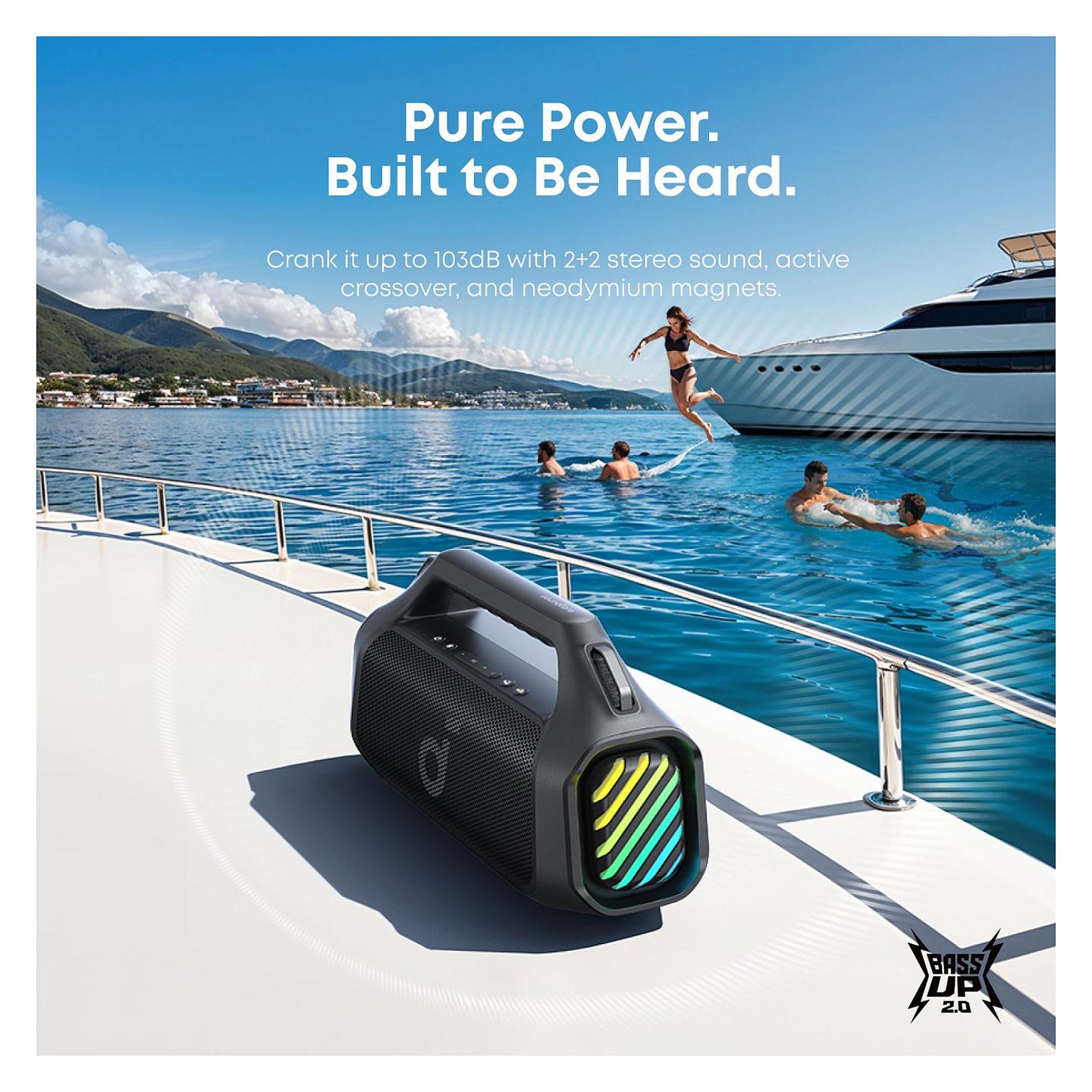 Altoparlant Soundcore Boom 2 Pro, 140W, Bluetooth 5.3, IP68, PartyCast 2.0, RGB, Powerbank - Zezë - 5