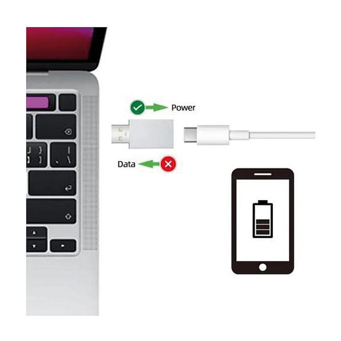 Adapter USB VALUE 11.99.8339, USB-A Mashkull në USB-C Femër, Data Blocker - Bardhë - 2