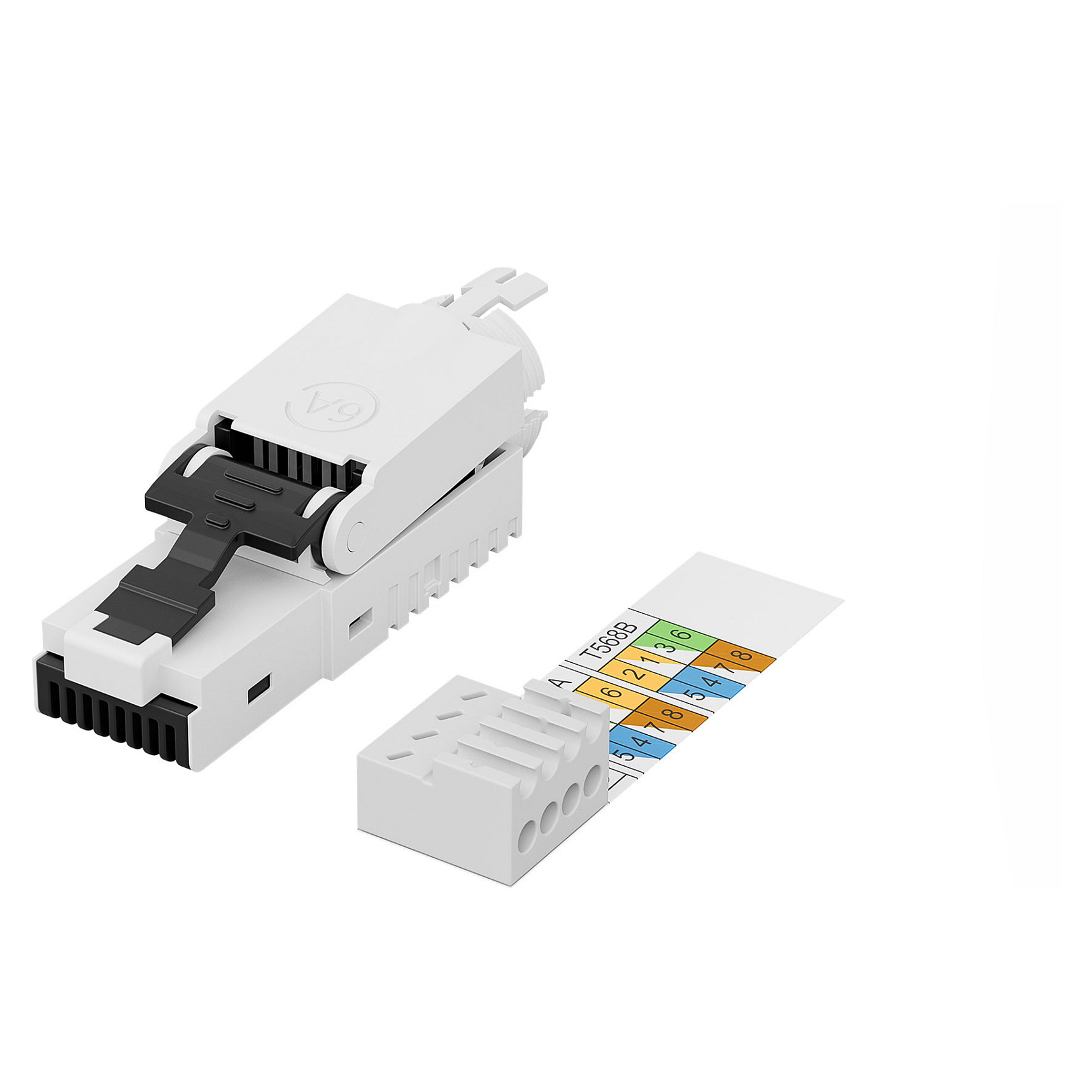 DIGITUS DN-93633 Cat6A RJ45 Field Assembly Connector Unshielded 10G Ethernet Plug - 1