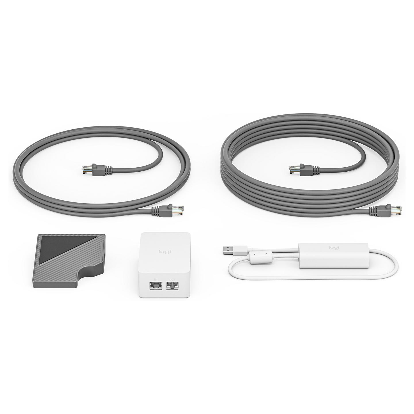 Kit për lidhje Logitech Cat5e për Tap, kabllo rrjeti Cat5e, transmetim të të dhënave dhe energjisë, distancë deri në 40 m - Bardhë