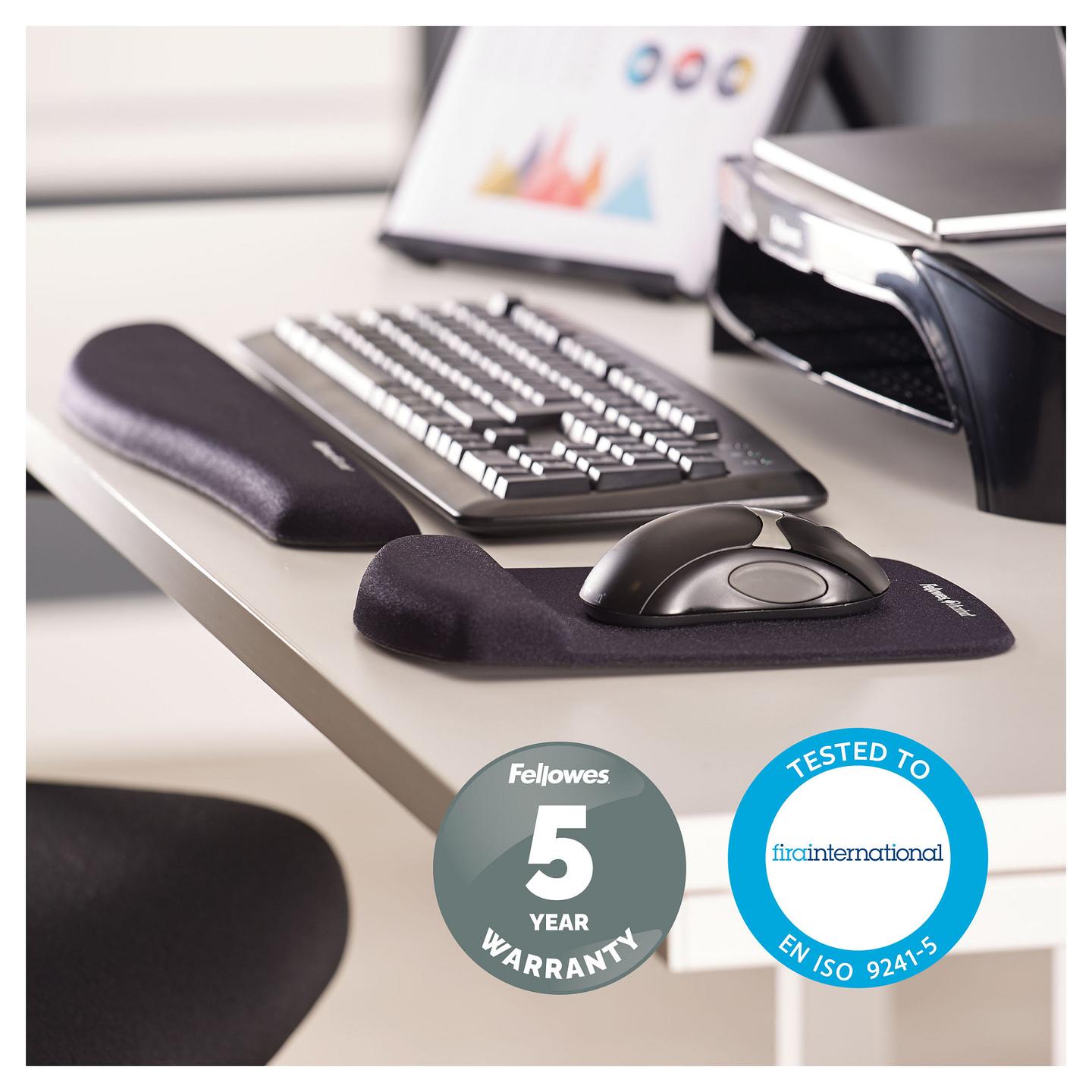 Mauspad Fellowes PlushTouch / Me Mbështetëse për Kyçin / FoamFusion / 184.2 x 238.1 x 25.4 mm – Zezë - 5