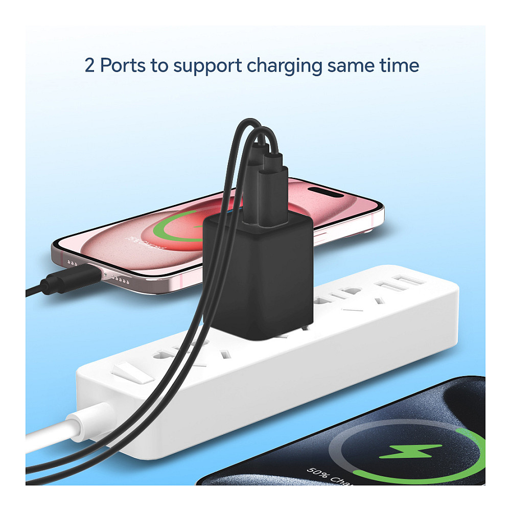 Adapter  Conceptronic 2-Port GaN Charger  USB-C / USB-A / 20W / PD 3.0 / PPS – Zezë - 14