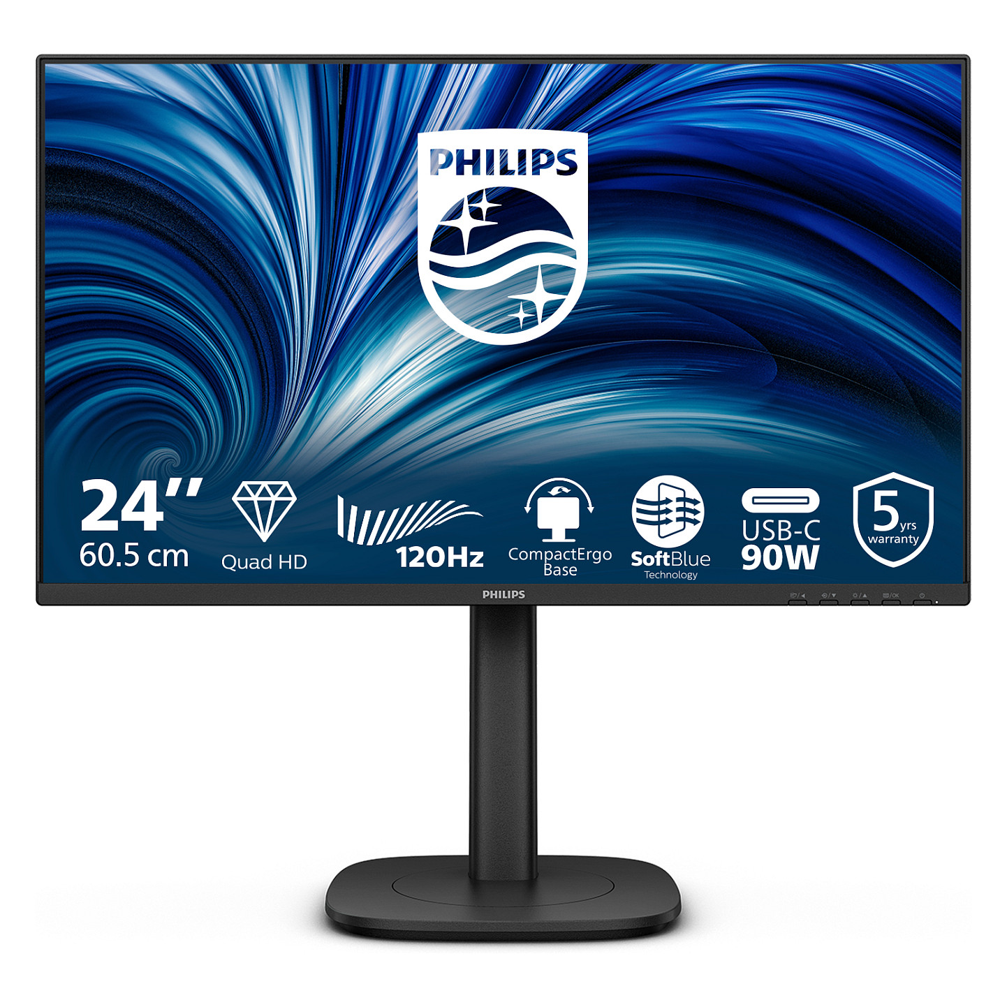Monitor Philips 24B2U3601 / 23.8" / QHD IPS / 100Hz / 4ms / USB Hub+Speakers - Zezë