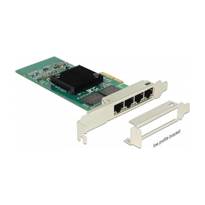 Karta të Rrjetit Delock 89946 / PCIe 2.1 x4 / 4x Gigabit LAN RJ45 / 1000Mbps / Intel i350 / Low Profile - 3
