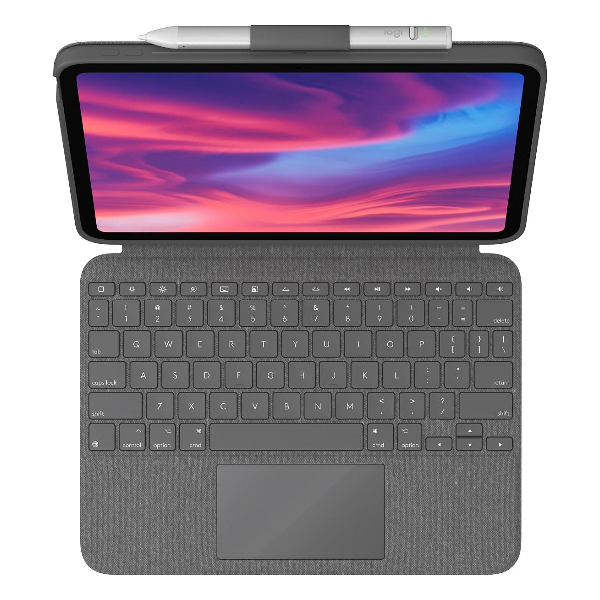 Tastierë për Tablet Logitech Combo Touch / iPad 10th Gen + A16 / QWERTY (IT) / Trackpad / Smart Connector / 16 Nivele Ndriçimi – Gri - 1