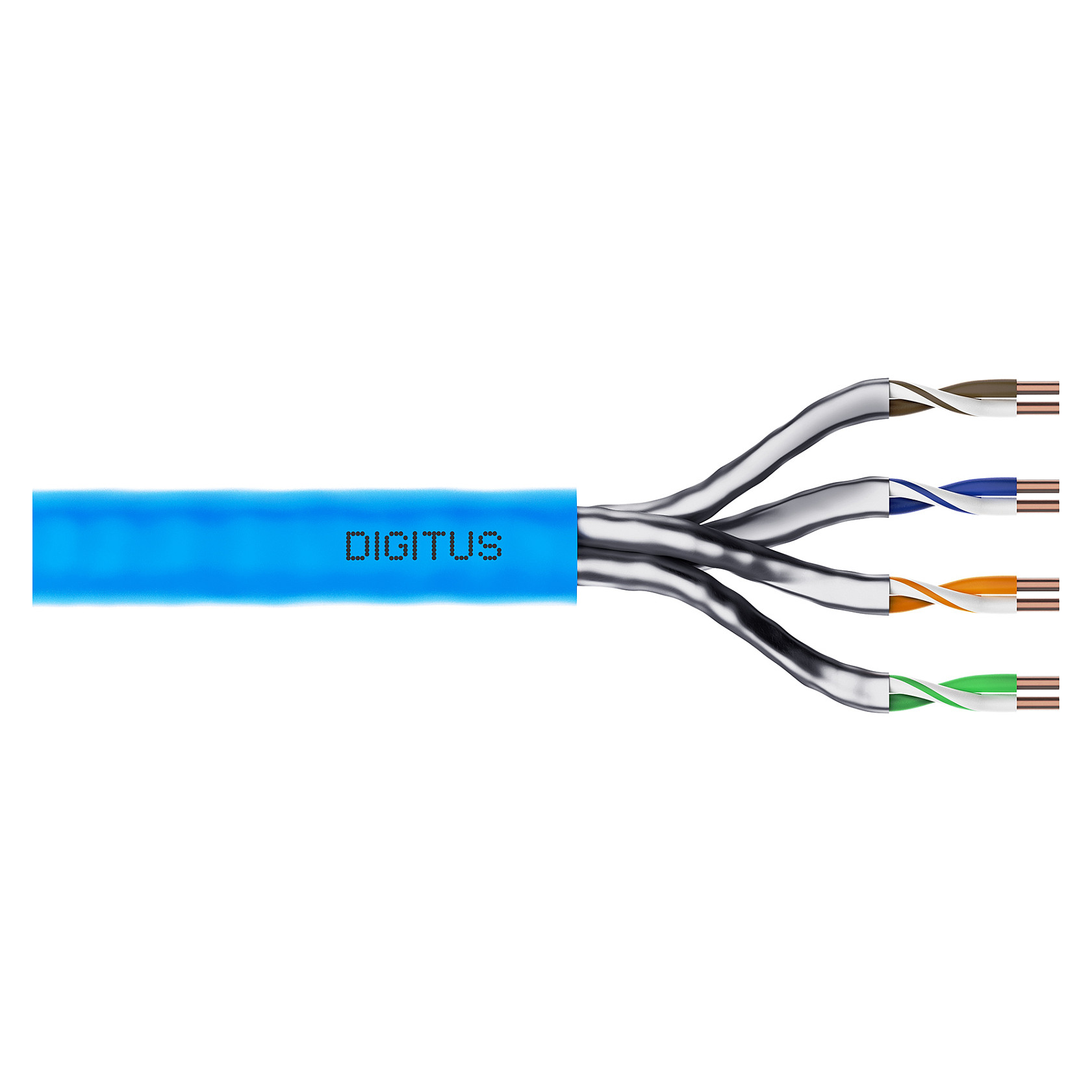 Kabllo për Rrjet / DIGITUS Cat6A Installation Cable / U/FTP / Twisted Pair / 100m / LSZH – Blu - 1