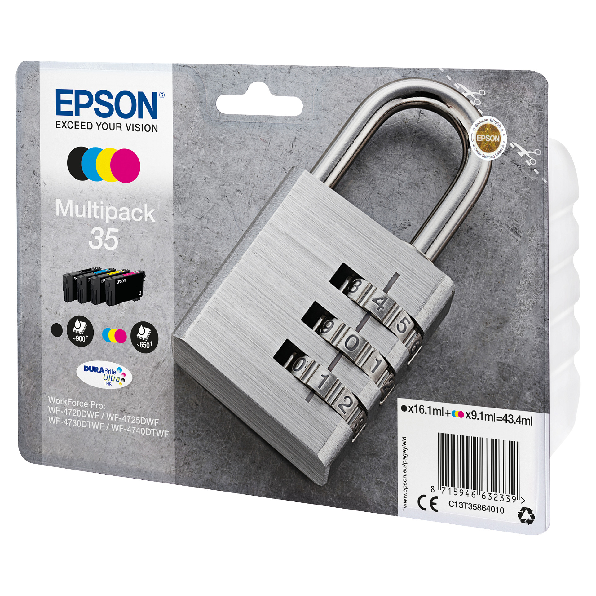 INK / Epson / C13T35864010  / 650 faqe / 4er Multipack – Zezë-Blu-Rozë-Verdhë - 2