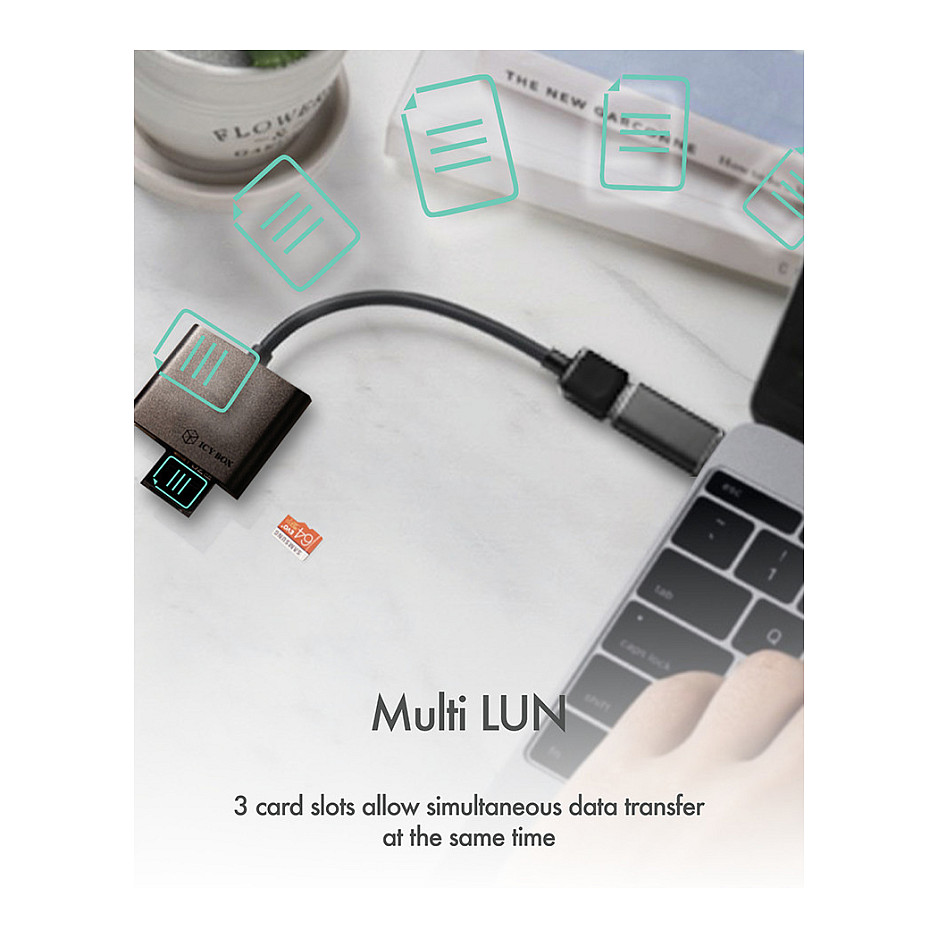 Lexues Kartash USB 3.0 ICY BOX IB‑CR301‑U3 / SD + MicroSD + CF - 7