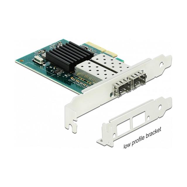 Karta të Rrjetit Delock 90480 / PCIe 2.1 x4 / 2x Gigabit LAN SFP / 1000Mbps / Intel 82576 / Low Profile - 2