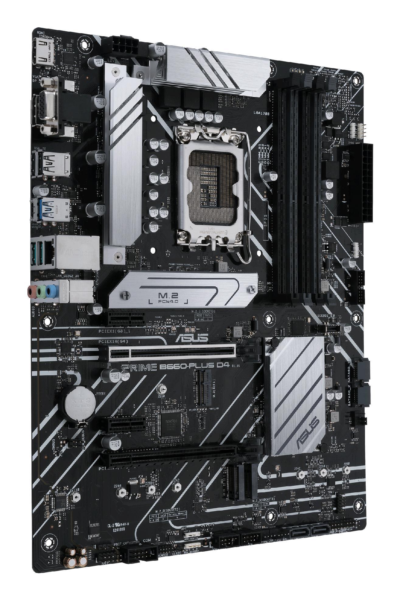 Motherboard ASUS PRIME B660-PLUS D4, Intel B660, LGA1700, ATX, DDR4, deri në 128GB - 2