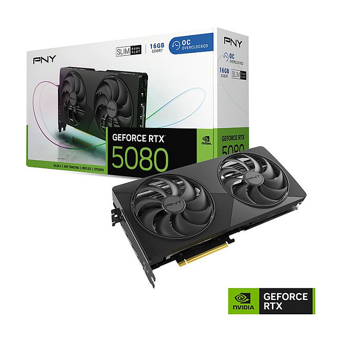 Kartelë Grafike NVidia PNY Slim OC RTX 5080 / 16GB GDDR7 - 9