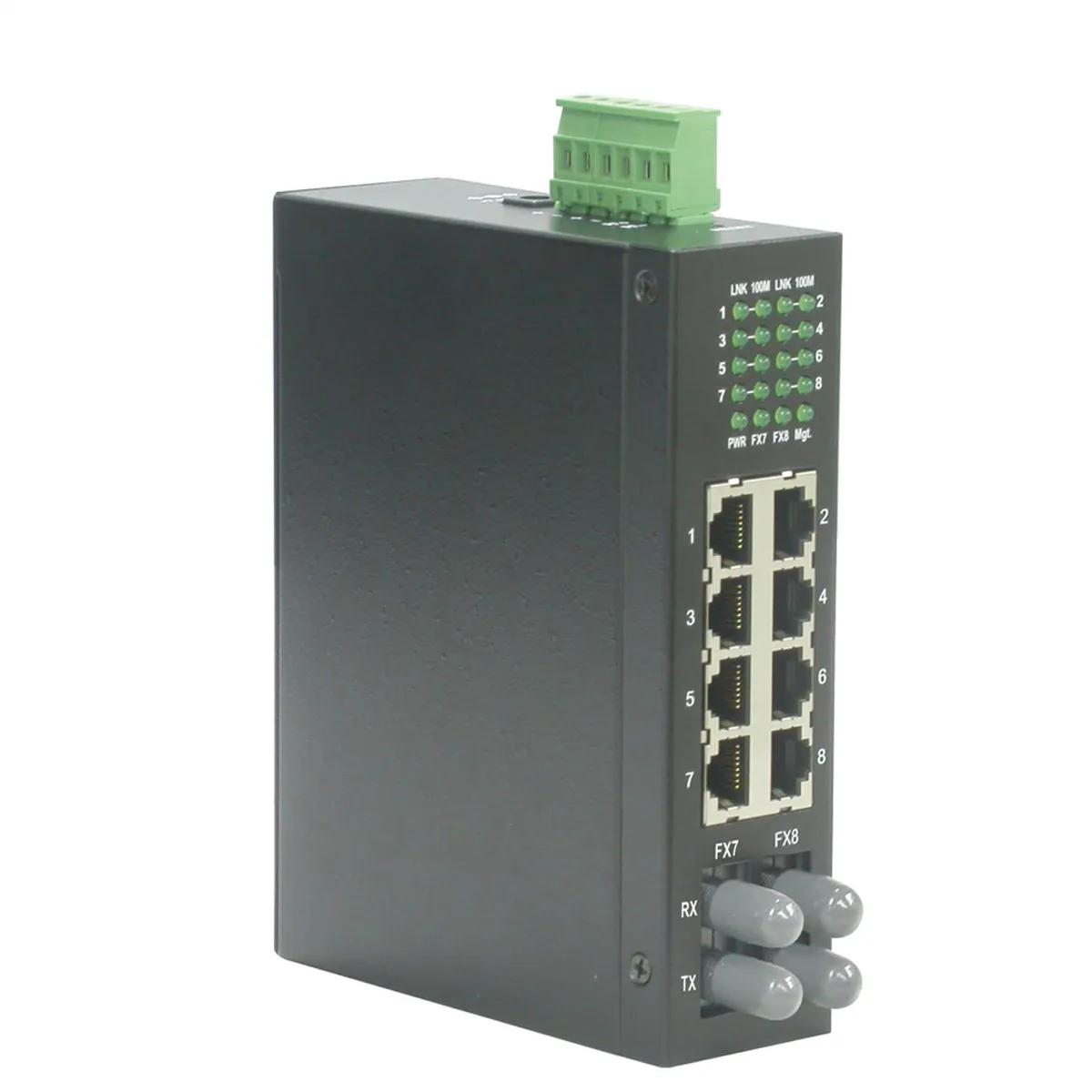 Switch Industrial ROLINE 21.13.1153, 6x Fast Ethernet RJ45, 2x Fast Ethernet ST Multimode, DIN-Rail - Zezë