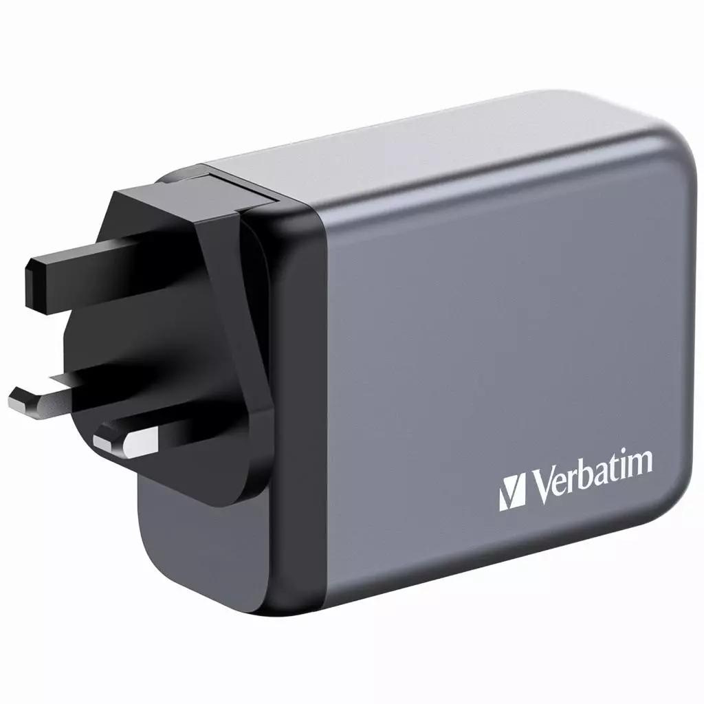 Karikues Verbatim 32204 / 200W / GaN / 2x USB-C PD 100W / USB-C PD 65W / USB-A QC 3.0 / PPS – Zezë/Gri - 1