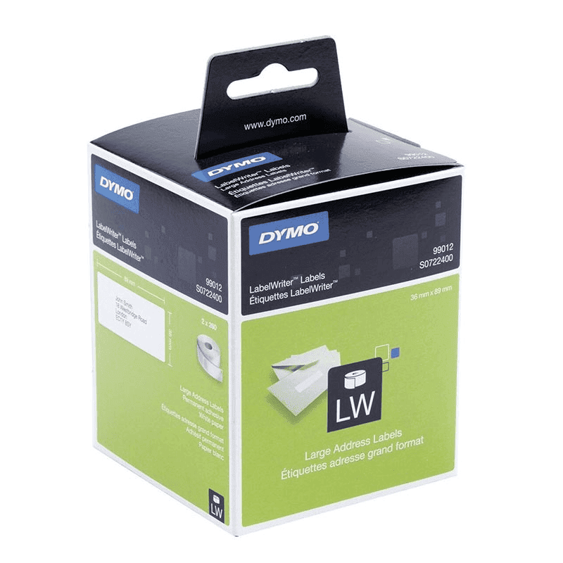 Letër Dymo Label 99012 / Double Pack – Bardhë - 1