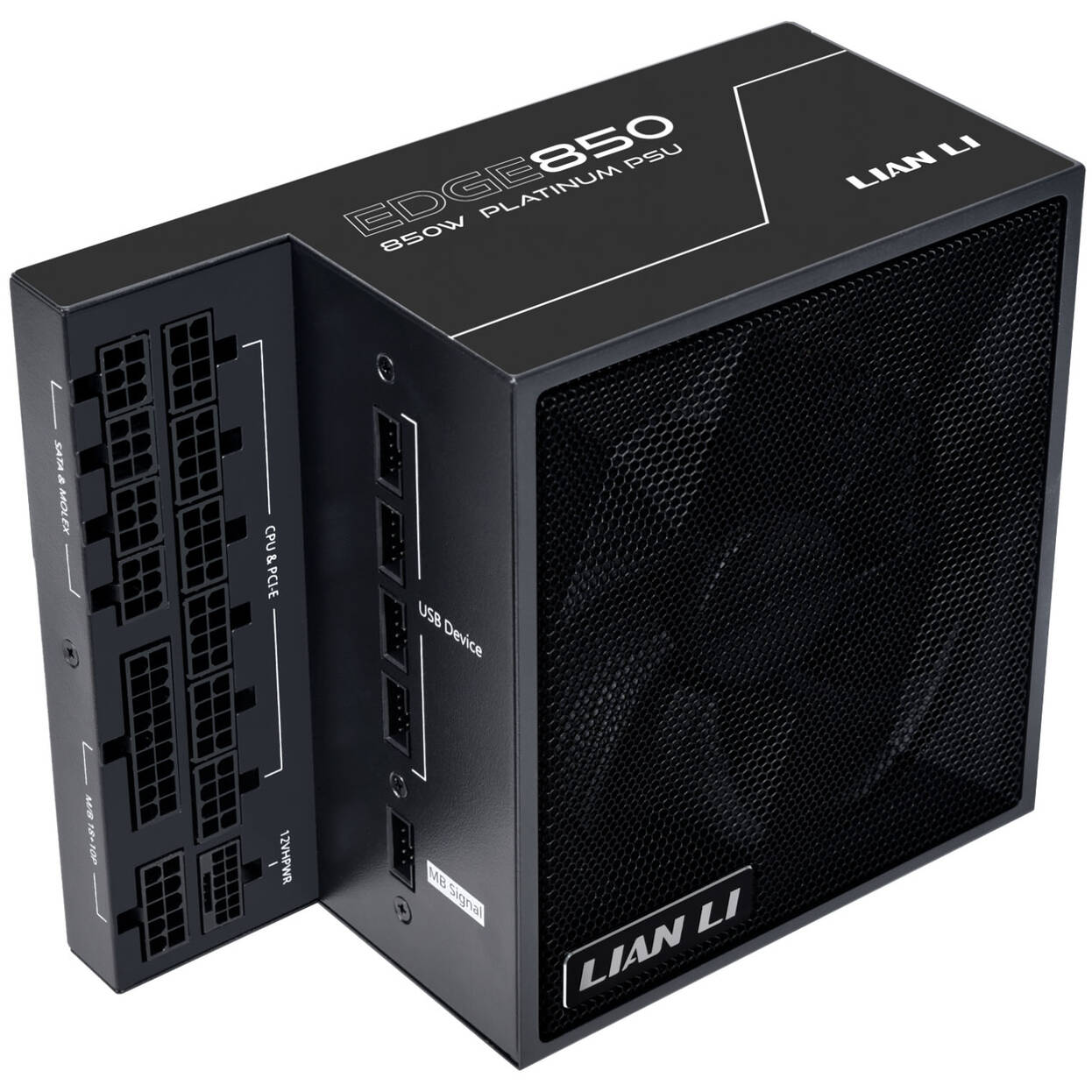 Furnizues Energjie Lian Li EDGE EG0850 / 850W / ATX 3.1 / 80 PLUS Platinum / Cybenetics Platinum / PPLP Platinum / PCIe 5.1 / Plotësisht Modular / L-Shape - Zezë - 2