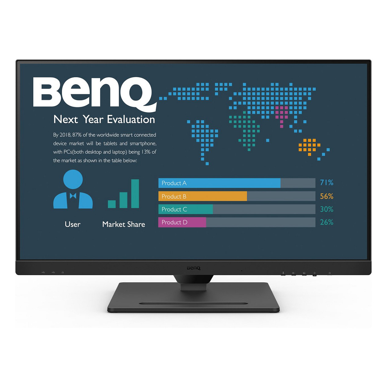 Monitor BenQ BL2790QT / 27" / QHD IPS LCD / 75Hz / 5ms / USB-C+HDMI+DP+USB - Zezë - 2