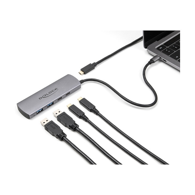 Hub USB DELOCK USB 10 Gbps / 2× USB-A + 2× USB-C me lidhje USB-C - 2