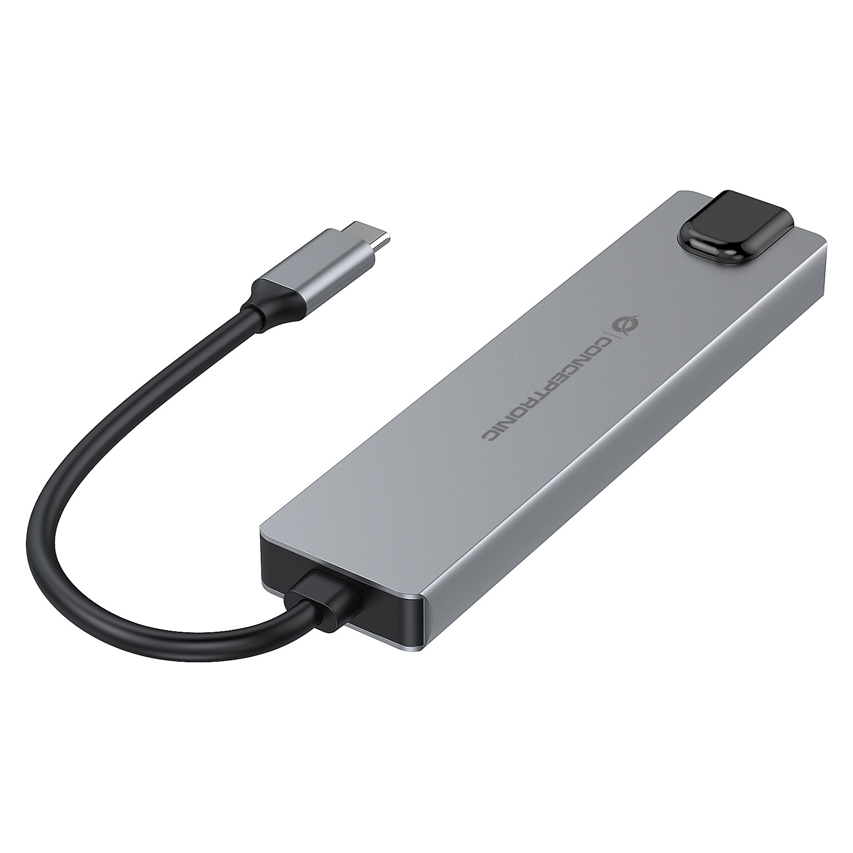 Hub Udhëtimi CONCEPTRONIC 6-në-1 USB-C në HDMI/2xUSB-A/USB-C - Argjend - 2