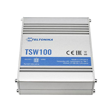 Switch 5P Teltonika TSW100 Industrial GSwitch 4x PoE+ (120W) - 1