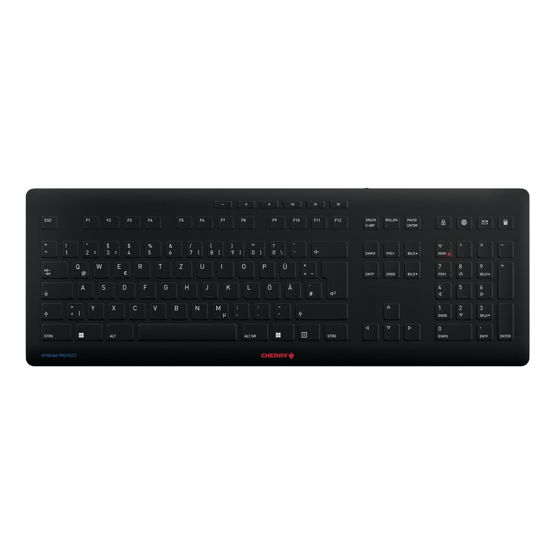 Tastierë me kabllo CHERRY Stream Protect JK-8502DE-2 / USB / QWERTZ Gjerman / 115 çelësa – Zezë