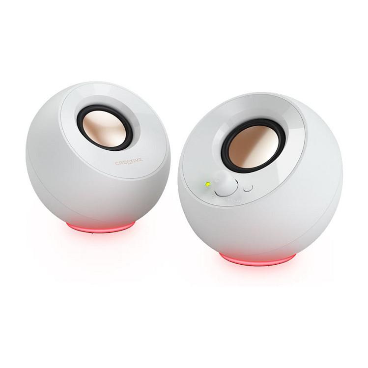 Altoparlantë Creative Labs Pebble SE, 2.0, 4.4W RMS, 8.8W Peak, USB-C, AUX, RGB - Bardhë