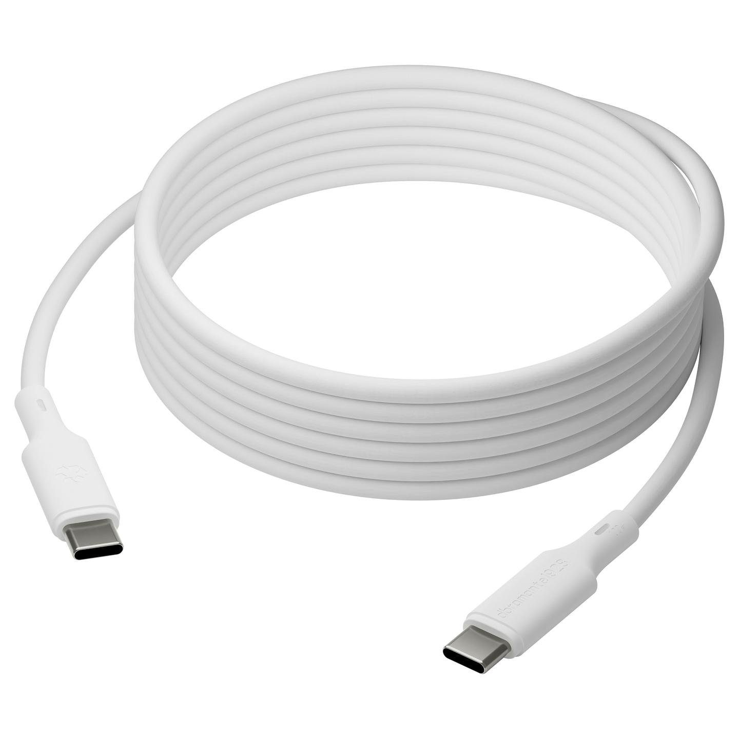 Kabllo USB dbramante1928, USB-C në USB-C, 3m, 100W - Bardhë