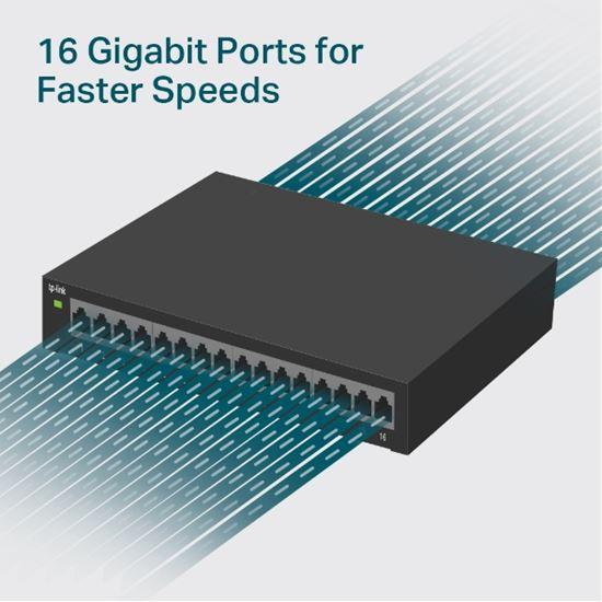 TP-Link TL-SG116E Easy Smart Gigabit Switch – 16× RJ45, Metal, VLAN, QoS - 2