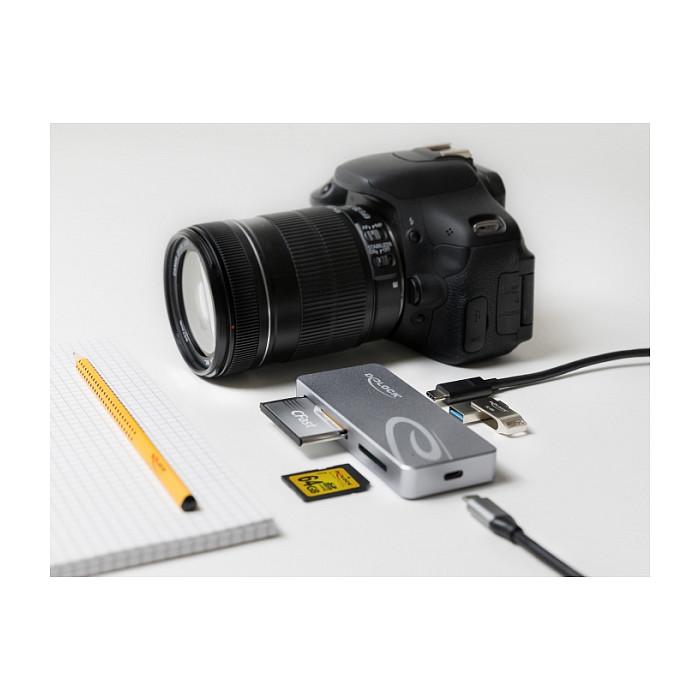 Lexues Kartelash DeLOCK 91754 , SD , CFast , USB-C , USB 3.2 Gen 1 , 5Gbps , USB-A dhe USB-C Hub - Gri - 4