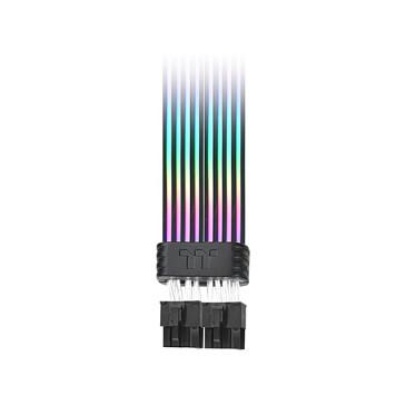 Kabllo Vazhduese Energjie Thermaltake Tt Mod 8 Pin ARGB, 2x 8-pin, 54 LED ARGB, 272mm - Zezë - 2