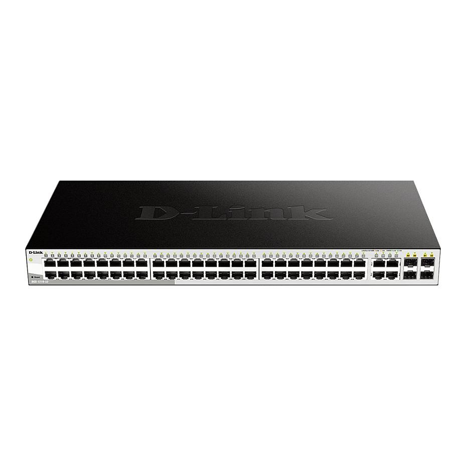 Switch D-Link DGS-1210-52, 48x Gigabit Ethernet, 4x porta Combo Gigabit Ethernet ose SFP, Smart Managed Layer 2+, Rackmount 1U - Zezë