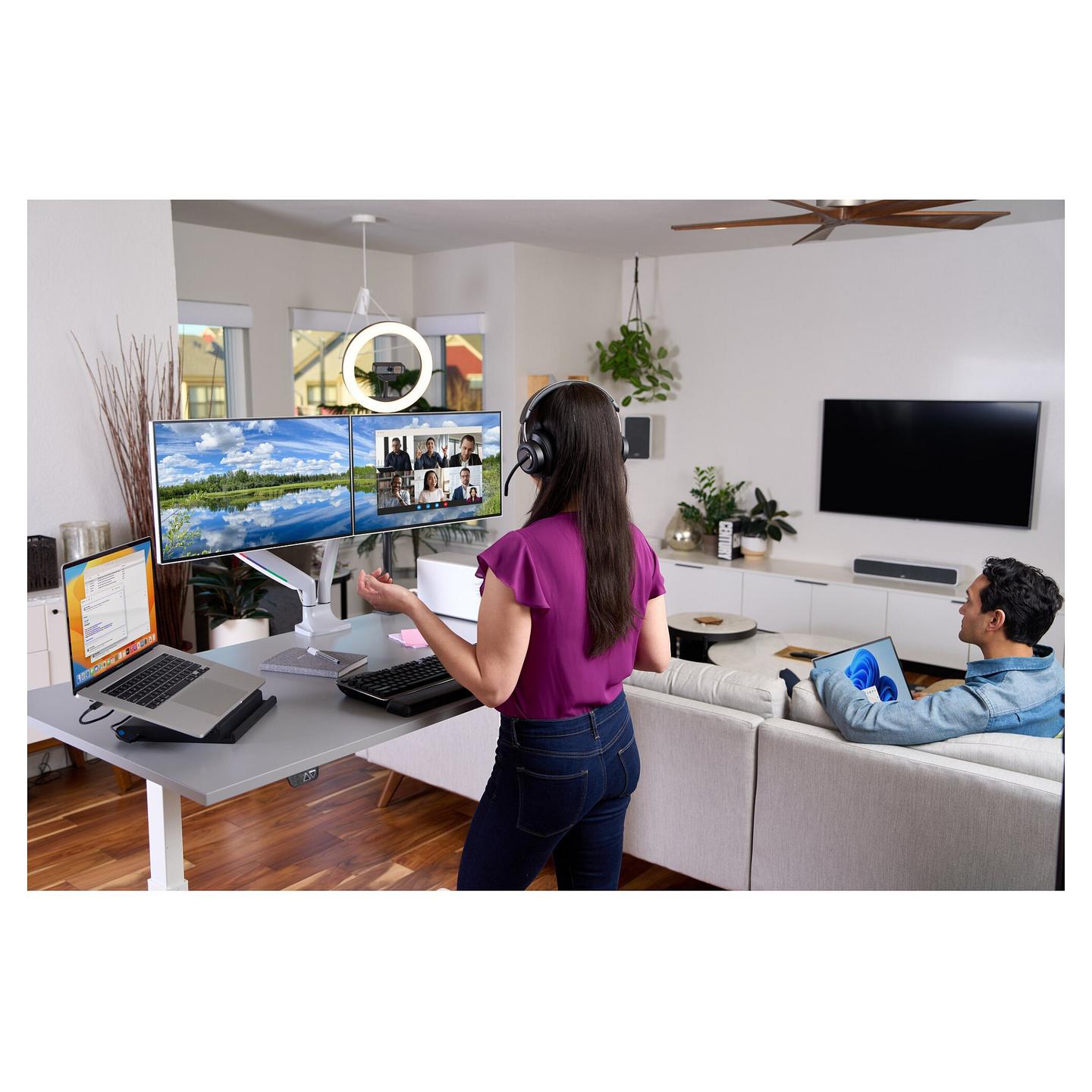 Kufje pa kabllo Kensington H3000 / Bluetooth 5.2 / Over-Ear / 40mm / Mikrofon / Noise Cancelling - Zezë - 59