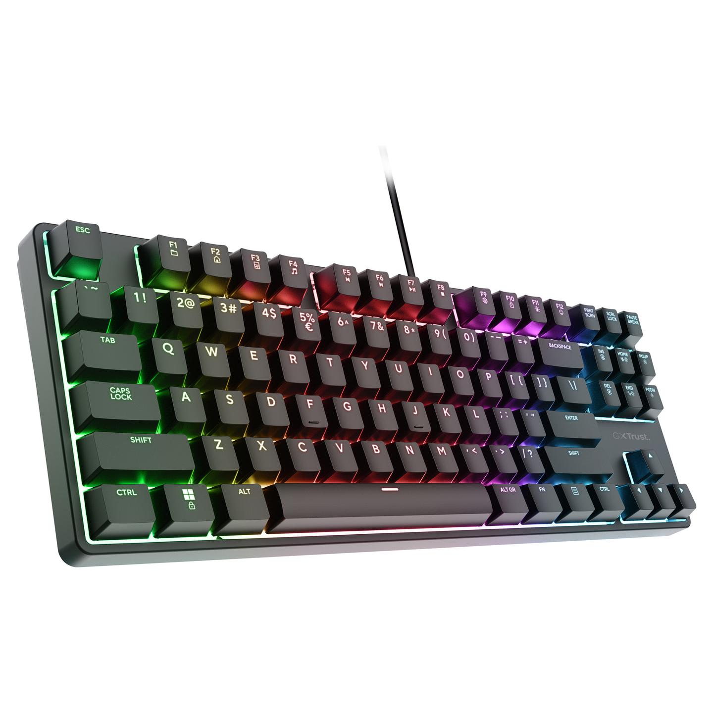 Tastierë Gaming Trust 26135 / Wired / QWERTZ / Mekanike / 80% / 87 Taste / USB - Zezë - 3