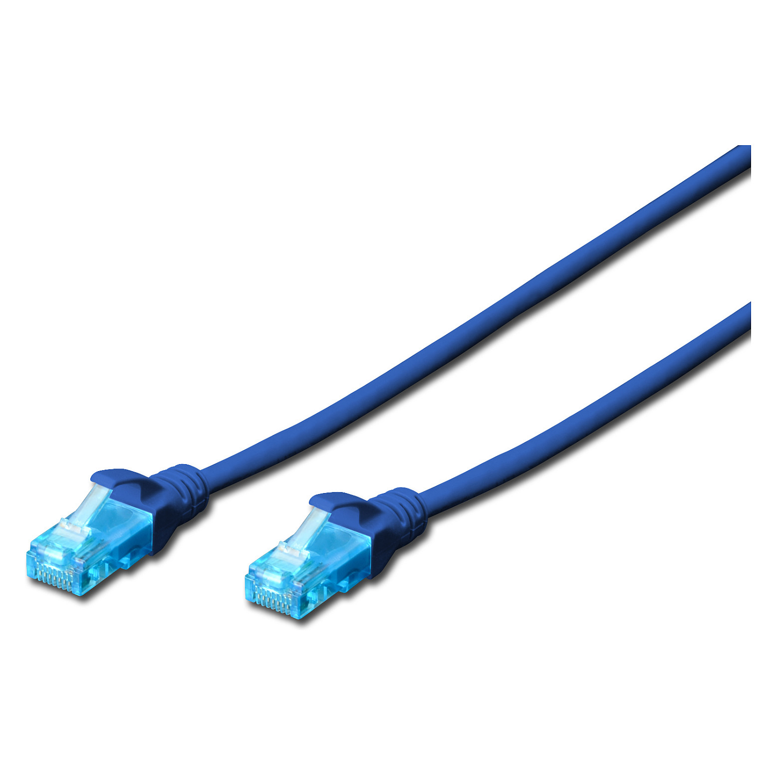 Kabllo për Rrjet DIGITUS / Patch Cable / Cat5e / U-UTP / 2xRJ45 / 1.0m / CCA / Latch Protection / Polybag – Blu - 1
