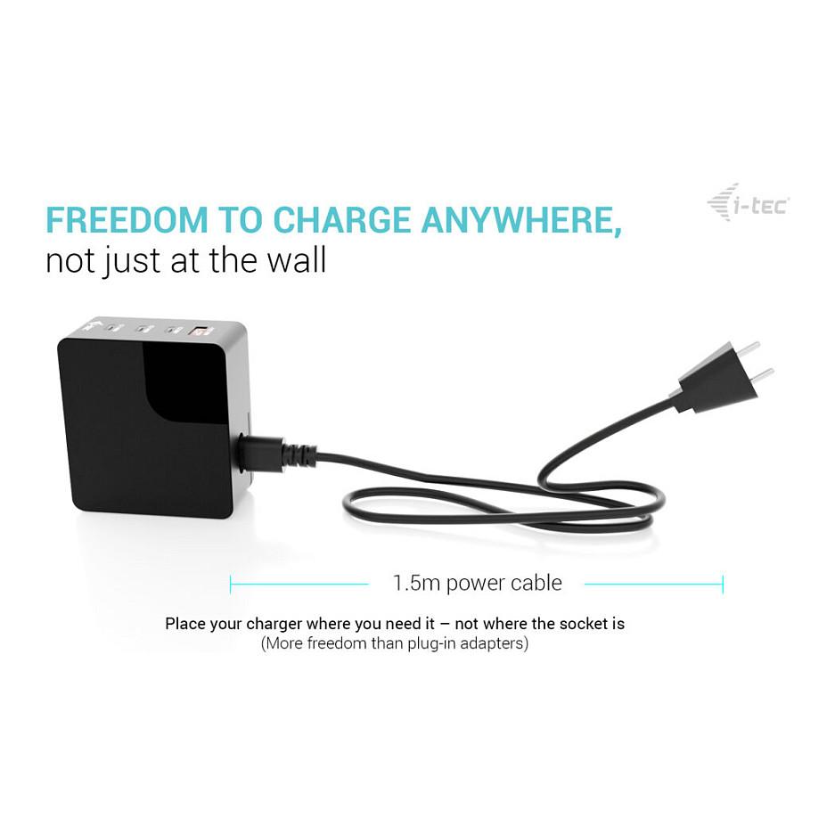 Karikues i-tec CHARGER-INTG140W / 3x USB-C / 1x USB-A / 140W PD – Zezë - 8
